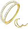 Nasenpiercing Ring Gold 316L Chirurgenstahl,Septum Piercing Nasenring Gold 18g 8mm,Double Line CZ Conch Piercing Ring Gold Daith Piercing Ohr Nostril Piercing Ring,Helix Piercings Gold Körperschmuck