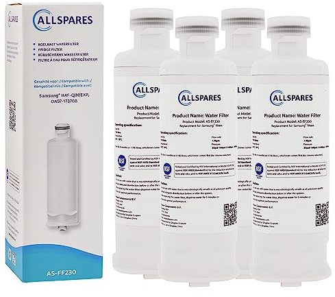 AllSpares Wasserfilter für Kühlschrank geeignet für Samsung DA97-17376B / HAF-QIN/EXP (4 Stück)