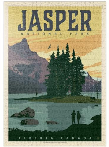 MyPuzzle Canada: Jasper National Park, Vintage Poster - Premium 1000 Teile Puzzle - MyPuzzle Sonderkollektion von Anderson Design Group