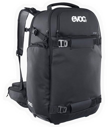 EVOC CP 35 Sportrucksack, ideale Fototasche (verstellbarer Hüftgurt, Kleinteilfächer, Lawinenausrüstung, atmungsaktives Material, Maße: 19 x 55 x 34 cm, Volumen: 35 l), Schwarz