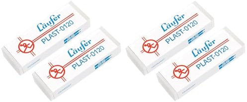 Läufer 69809 Plast 0120 Radierer, radiert zuverlässig Bleistifte und Buntstifte, Blisterkarte enthält 2 Radiergummis, groß (Packung mit 2)