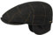 Stetson Kent Ohrenklappen Flatcap Herren - Schiebermütze mit Klappen für Ohren - Flatcap mit Fischgrätmuster - Ohrenmütze Herbst/Winter - Schirmmütze oliv-schwarz L (58-59 cm)