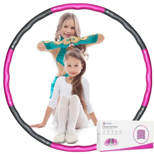 LETAO Hula Hoop - Aro Gimnasia Ritmica para Niñas de 8 a 15 Años, Color Rosa y Gris