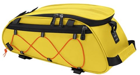 MOSISO Bike Rack Bag with 2 Removable Bike Panniers,Waterproof Trunk Cooler Storage Handbag Insulated Bicycle Rear Seat Bag, Bicycle Storage Saddle Shoulder Handbag Cycling Luggage Bags, Yellow