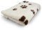 Vetbed Creme mit braunen Fußabdruckpfoten – rutschfeste Hundematte, Welpenteppich – Hundeteppich, Bankteppich, Bankmatte, Tiermatte – für Wurfkiste und Hundebox – maschinenwaschbar, 150 x 100 cm