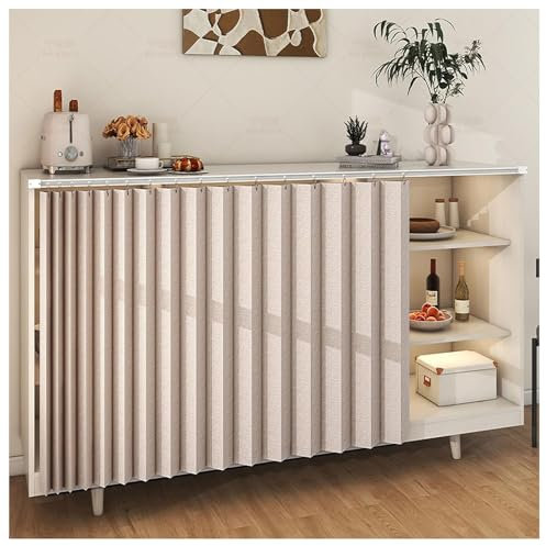Schrankvorhänge Für Küche, Kleiderschrank, Badezimmer, Staubdichter Vorhang Für Regale, Wandpaneele, Regal Vorhang, Coffee Shop Vorhang, Schrank Schatten Vorhang C,W120x H80cm