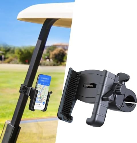 Cevoqin Golf Cart Phone Mount Holder for Golf Cart/Push Cart/Golf Club/Flag Pole - Big Phones & Thick Cases Friendly -Universal Golf Cart Phone Holder Compatible with iPhone/Galaxy/Google Pixel/Huawei