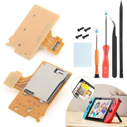 Micro SD Card Reader for Nintendo Switch NS Memory Card Slot Socket HAC-SD-01 Reader Board Replacement Console Accessories Parts with Repair Tools