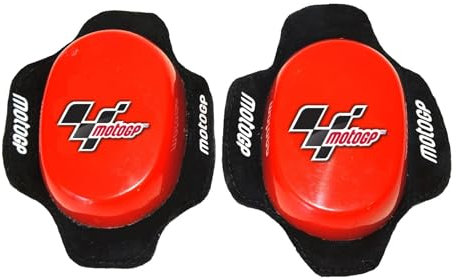 PRORACER Deslizadera de rodilla para motoristas, rodillera deslizantes carretera circuito competicion sliders con logo MotoGP (Rojo)