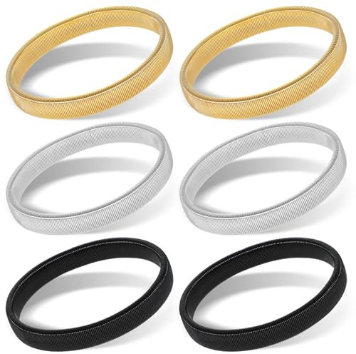 Qianyu 6 Pieces Sleeve Garters Stretchy Metal Shirt Sleeve Holders Elastic Arm Bands Sleeve Garters Anti-Slip Shirt Sleeve Armbands Adjustable Shirt Sleeve Garters Fixing Men Women Long Sleeves