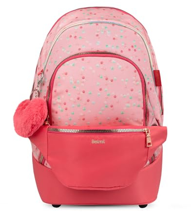 Belmil Premium 2in1 Schulrucksack mit Hüfttasche, Schulranzen, Schultasche mit Laptopfach (338-84/P)