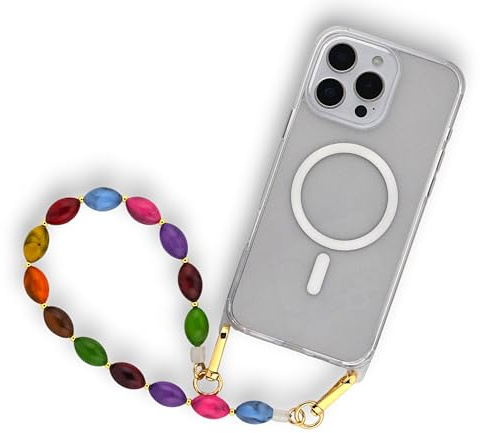 Magnetic Transparent Phone Case for iPhone 16 Pro, Magsafe compatible Translucent Phone Cover with Hook Loops for Lanyard Straps (strap not Included), (Clear, iPhone16 Pro)