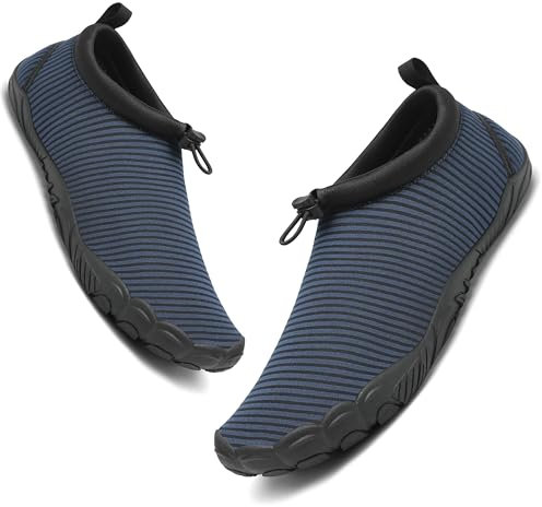 Mishansha Herren Badeschuhe Damen Atmungsaktiv Wasserschuhe Schnelltrocken Barfuß Aquaschuhe Dunkelblau Gr.43