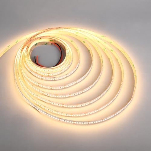THUNGCIT 24V LED-Streifen SMD 2835 5 m 3000K Warmweiß 1200 LEDs CRI 90+ | Dimmbar, ultrahell, UL zertifiziert, für gewerbliche Deckenbeleuchtung, ohne Netzteil und Controller