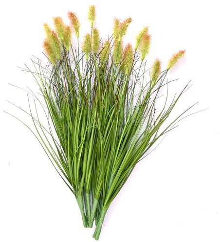 Qaixwuyi 10 paquetes de hierbas artificiales para exteriores, 35 cm, hierba artificial como verdadera hierba decorativa, planta de interior, planta verde para jardín, balcón, interior, exterior, casa