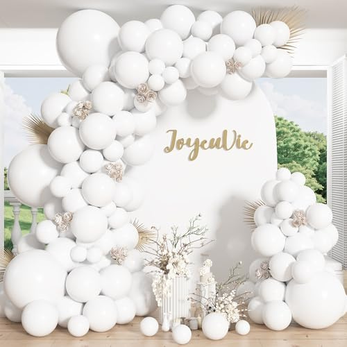 Luftballons Weiße, 136 Stück 18 Zoll Weiße Latex Ballons, Latex Ballons Sicher Anglebig für Luftballons Hochzit, Geburtstag, Partydekorationen