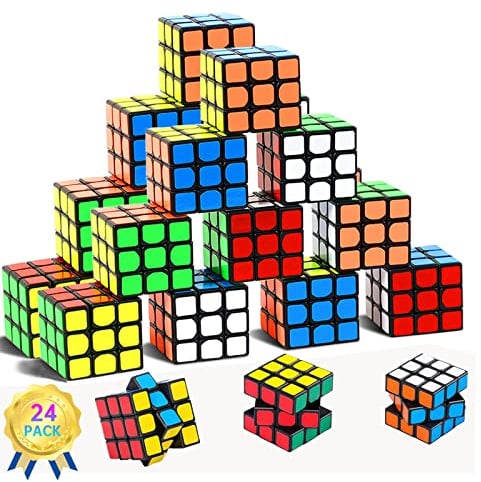 Mini-Speed-Würfel, magische Puzzles, Puzzle-Boxen, Party-Puzzle-Spiel, Spielzeug, Klassenzimmer-Belohnungen und Schulpreis für Studenten, Geburtstagsparty-Gastgeschenke (24 Stück)