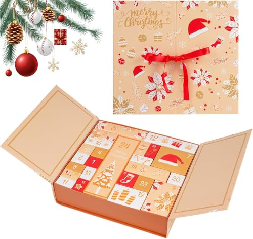 Adventskalender zum Befüllen 2025 Weihnachtskalender Selbst Befüllen 24 Leere Kleine Kiste Frauen Adventkalender zum Füllung Groß Advent Calendar Geschenkidee für Weihnachten