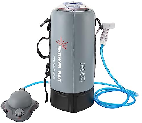 MccoMMon Portable Pressure Camp Shower, 12LSolardusche, Mobile Dusche Set mit Duschkopf, Gartendusche mit Pumpe, für Wandern, im Freien, Klettern