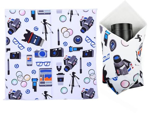 Plyisty Schutzhülle, Selbstklebende Magische Tuch-Kamera-Wrap-Aufbewahrungstasche, Kratzfest, Faltbar, Waschbar, für DSLR, Kameraobjektiv, Kosmetik (37*Hakam)