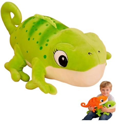 Xiyocadt Chamäleon-Plüschtier, Eidechsen-Plüschtier, Mit Lebensechten Details, Geeignet Für Kinder Und Erwachsene Zum Kuscheln Und Spielen (30 cm,Grün)
