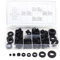 Aussel Schwarze Gummidichtung Elektrische Dichtung Ring Sortiment zum Schutz von Drähten und Kabeln 180 Stück (180PCS)