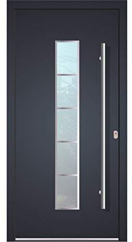 Haustür Welthaus WH75 Standard Aluminium mit Kunststoff LA250 Frankfurt Tür 1000x2000mm DIN Rechts Farbe aussen anthrazit Innen weiß außengriff BGR1400 innendrucker M45 Zylinder 5 Schlüßel