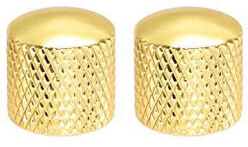 sourcing map 2Stk. Metall Potentiometer Knopf für Gitarre Basslautstärke Knöpfe gold 6mm