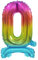 GoDan Beauty&Charm Luftballons Zahlen 0-9 zum Aufstellen auf dem Tisch 38 cm Folienballon Geburtstagsluftballons Zimmer und Raumdekoration beim Geburtstag Jubiläum (Zahl 0 Regenbogen)