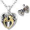 Eusense Pendentif Porte Photo Collier Photos Médaillon Mère et Enfant Argent 925 Fête des Mères Bijoux Cadeau pour Femme