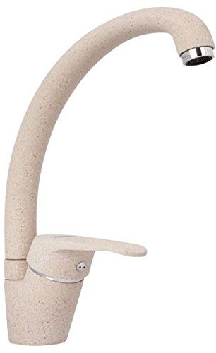 VEMA Miscelatore da Cucina a Canna Alta - Rubinetto per Lavello Cucina/Lavanderia in Ottone con Finitura in Granito - Tecnologia Anti-Calcare e Aeratore a Risparmio Idrico - Color Avena