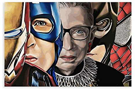 Niedliche Kunst Notorious RBG Poster Superhelden-Liebhaber Ruth Bader Ginsburg Lovers Leinwand Poster Wandkunst Dekor Druck Bild Gemälde für Wohnzimmer Schlafzimmer Dekoration ungerahmt: 30 x 45 cm