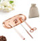 QeeHeng Kerzenlöscher-Dochtschneider mit Tablett, 4-in-1 Kerzenflammenstopper, Kerzenzubehör, Kerzenlöscher-Werkzeug, Kerzenlöscher-Set, Kerzenflammenstopper, Edelstahl (Roségold)…