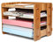 EXERZ Holz-Akten-Organizer 4 Ebenen Für Schreibtisch Ordnung, Bürobedarf, Dokumentenhalter, Schüler Hausaufgaben, Schularbeiten, Notizbuch, Briefe Lager, Stationär, DIY Kreative Dekoration - Holz