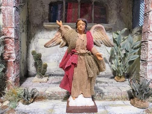 mitienda mit Liebe gemacht Krippenfiguren Engel stehend 12/14 cm aus Ton/Stoff