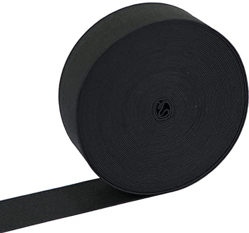 Élastique Couture 38 mm de Large 11 METRES, ZhaoCo Large élastique plat Ceinture Bande pour Couture Vetement, Pantalon, Perruque, Artisanale (Noir)