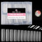 UNA GELLA Long Square Gel False Nails - Pack of 120 Pre-Filed Press-On Nails, XXL Without C Curve, Extra Long, Clear, Flat, Tapered - Soft Gel Tips