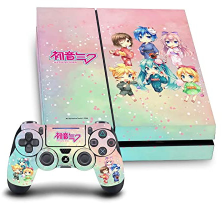 Head Case Designs Offizielle Hatsune Miku Characters Grafiken Vinyl Haut Gaming Aufkleber Abziehbild Abdeckung kompatibel mit Sony PlayStation 4 PS4 Console and DualShock 4 Controller Bundle