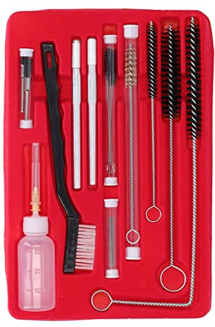 Spray Gun Cleaning Kit, Professional 22 Piece Stainless steel Needle Brush Set Carburetor Carbon Dirt Jet Remove for Gravity Suction Detail Paint Guns Airbrush Nozzle Brushes Equipment