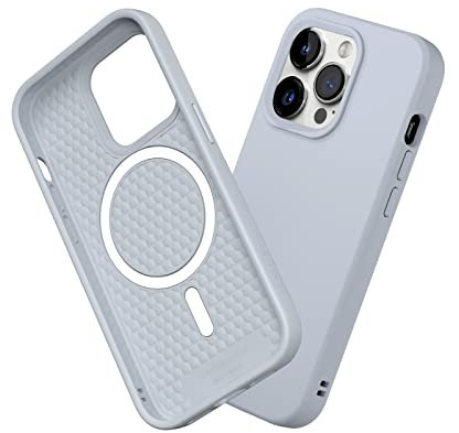 RHINOSHIELD Case kompatibel mit [iPhone 14 Pro] | SolidSuit - MagSafe-kompatibel -Stoßdämpfende & schlanke Schutzhülle mit Premium Finish - 3.5 Meter Fallschutz - Silbergrau