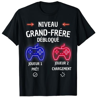 Level Grand Frére Future Grand Frrére Annonce Grossesse Gamer T-Shirt