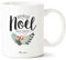 Manahia Mug de Noël - Joyeux Noël plein d'Amour et de Chocolats - Imprimé en France - 330 mL en Céramique - Cadeau de Noël, Tasse Noel, Décoration de Noël