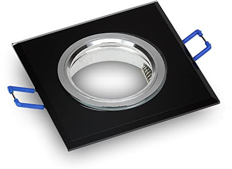 Kwazar Luminaire LED Einbauspot RIK.9 Einbaustrahler Einbaurahmen Eckig Glas Schwarz Spiegel extra flach