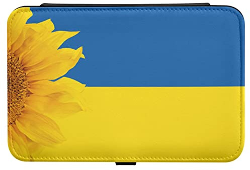 Ukraine Sonnenblumen-Symbol Schmuckschatulle Leder Schmuckaufbewahrung Halter für Ohrringe Armbänder Ringe Uhren Geschenkbox für Mädchen Frauen
