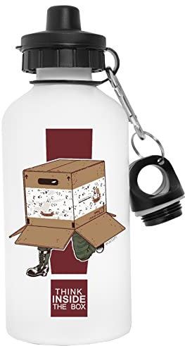 Think Inside The Box. Borraccia In Acciaio Inossidabile Riutilizzabile Per Bottiglia D'acqua Bianca