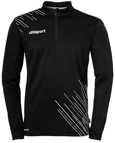 uhlsport Men's Score 26 1/4 Zip Top Score 26 1/4 Zip Top Men's Sports Jacket Sweatshirt Pullover Football Fitness Gym Sports Hoody Sports Jumper Black/White