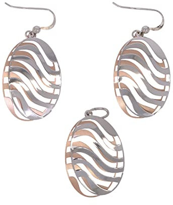 XEN Set mit Ohrhängern und Anhänger oval XSET125 Onesize