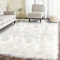 Latepis Wohnzimmerteppich 150x240 cm Teppich Shaggy Teppich Schaffell Kunstfell Teppich Waschbar Weiss Schlafzimmer Teppich Shaggy Teppich