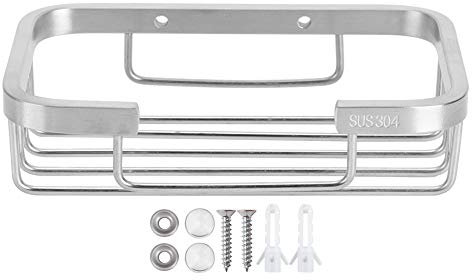 Porte-Savon Mural en Acier Inoxydable 304 Brossé, Rectangulaire, Boîte à éponge à Savon économiseur de Récipient Organisateur Toilette pour Cuisine Salle de Bain Douche