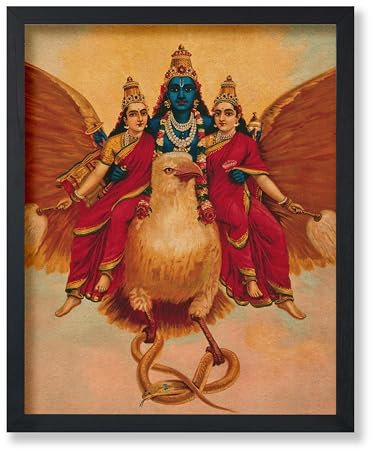 Poster Master Vintage Vishnu Poster – Retro Garuda Vogeldruck – Gott der Erhaltung Kunst – Hinduismus Kunst – Geschenk für Männer & Frauen – Wanddekoration für Wohnzimmer, Schlafzimmer oder Wohnheim –